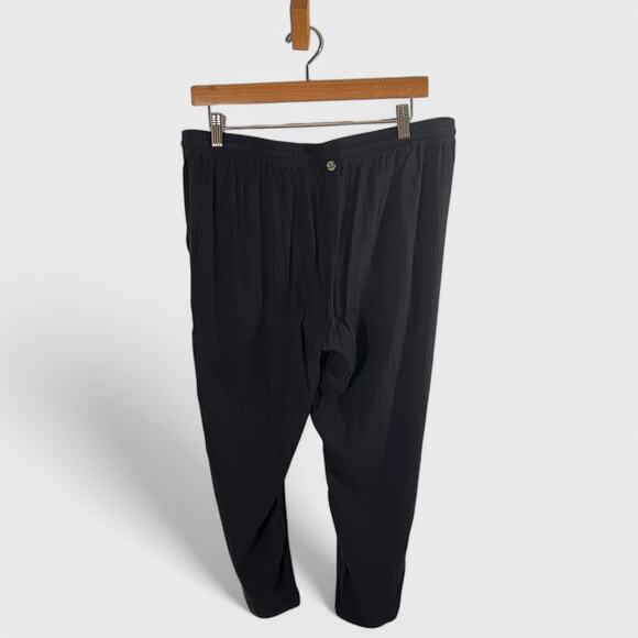 Prana Pants Women’s Black Tencel Gauze Cropped Drawstring Pull On Size Large - Picture 4 of 10